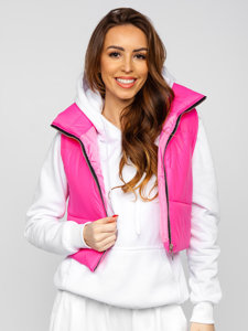 Gilet corto trapuntato da donna rosa Bolf 82330