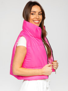 Gilet corto trapuntato da donna rosa Bolf 82330