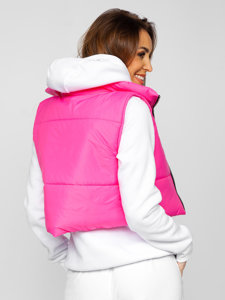 Gilet corto trapuntato da donna rosa Bolf 82330