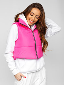 Gilet corto trapuntato da donna rosa Bolf 82330