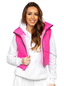 Gilet corto trapuntato da donna rosa Bolf 82330