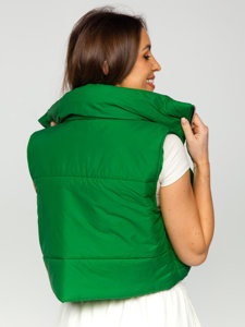 Gilet corto trapuntato da donna verde Bolf 82330