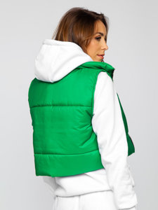 Gilet corto trapuntato da donna verde Bolf 82330