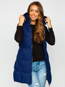 Gilet lungo trapuntato da donna blu Bolf 5M721