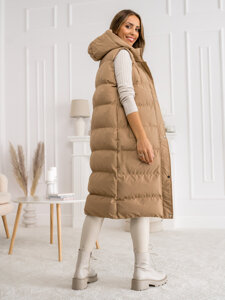 Gilet lungo trapuntato da donna camello Bolf 5M728