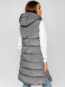 Gilet lungo trapuntato da donna grigio Bolf 81261