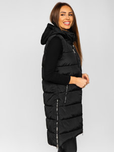 Gilet lungo trapuntato da donna nero Bolf 81261