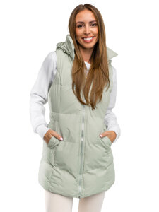 Gilet lungo trapuntato da donna verde Bolf 5M721