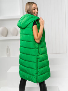 Gilet lungo trapuntato da donna verde Bolf MY6315