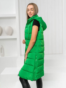 Gilet lungo trapuntato da donna verde Bolf MY6315