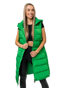 Gilet lungo trapuntato da donna verde Bolf MY6315