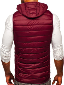 Gilet trapuntato con cappuccio da uomo bordò Bolf 13072