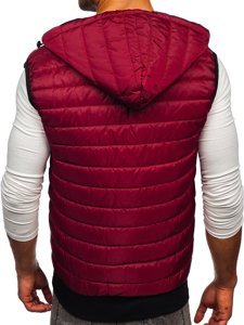 Gilet trapuntato con cappuccio da uomo bordò Bolf MY88