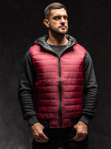 Gilet trapuntato con cappuccio da uomo bordò Bolf MY88A1