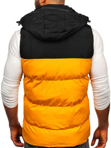 Gilet trapuntato con cappuccio da uomo cammello Bolf 1189