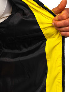 Gilet trapuntato con cappuccio da uomo giallo Bolf 1189