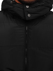 Gilet trapuntato con cappuccio da uomo nero Bolf 1189