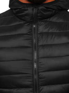 Gilet trapuntato con cappuccio da uomo nero Bolf 13072