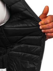 Gilet trapuntato con cappuccio da uomo nero Bolf 13072