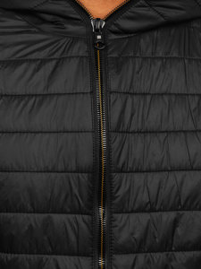 Gilet trapuntato con cappuccio da uomo nero Bolf 7106