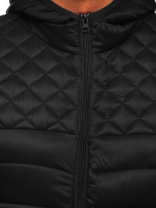 Gilet trapuntato con cappuccio da uomo nero Bolf HDL88003