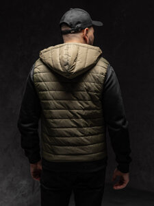 Gilet trapuntato con cappuccio da uomo verde Bolf MY88A1