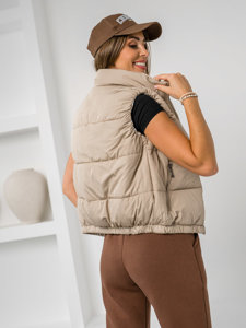 Gilet trapuntato da donna beige Bolf 16M9092