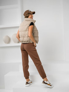 Gilet trapuntato da donna beige Bolf 16M9092