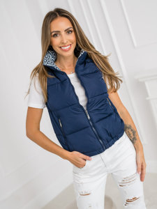 Gilet trapuntato da donna blu Bolf 16M9092