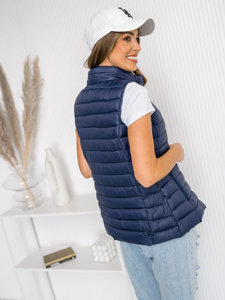 Gilet trapuntato da donna blu Bolf 16M9155