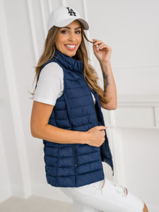 Gilet trapuntato da donna blu Bolf 16M9156