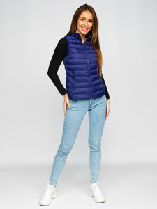 Gilet trapuntato da donna blu Bolf 23077