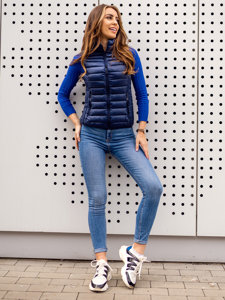 Gilet trapuntato da donna blu Bolf B2705