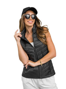 Gilet trapuntato da donna nero Bolf 16M9063