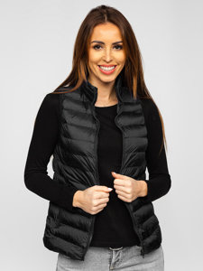 Gilet trapuntato da donna nero Bolf 23077