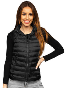 Gilet trapuntato da donna nero Bolf 23077