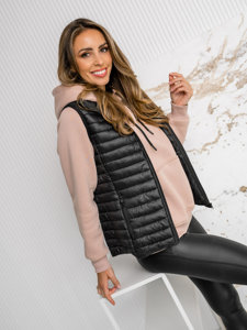 Gilet trapuntato da donna nero Bolf 5M702