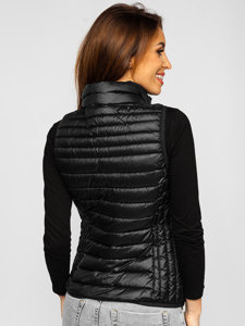 Gilet trapuntato da donna nero Bolf B2705