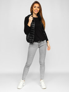 Gilet trapuntato da donna nero Bolf B2705