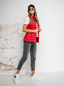 Gilet trapuntato da donna rosso Bolf 16M9155