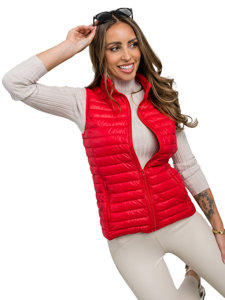 Gilet trapuntato da donna rosso Bolf 5M702