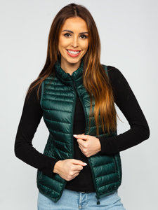 Gilet trapuntato da donna verde Bolf B2705