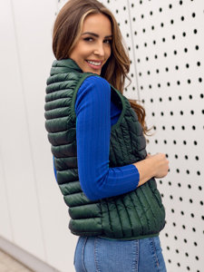 Gilet trapuntato da donna verde Bolf B2705