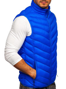 Gilet trapuntato da uomo azzurro Bolf HDL88006