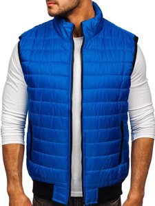 Gilet trapuntato da uomo azzurro Bolf MY77