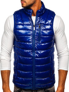 Gilet trapuntato da uomo azzurro Bolf R0109A