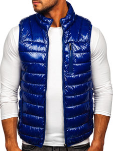 Gilet trapuntato da uomo azzurro Bolf R0109A