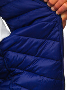 Gilet trapuntato da uomo azzurro scuro Bolf 13073