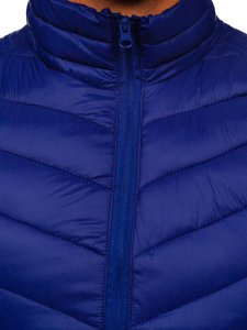 Gilet trapuntato da uomo azzurro scuro Bolf 13073