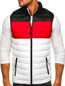 Gilet trapuntato da uomo bianco-nero Bolf HDL88005